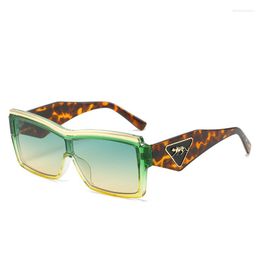 Sunglasses Y2K Vintage Designer Oversized One Piece Square Women For Men Shades Trendy Punk Sun Glasses UV400
