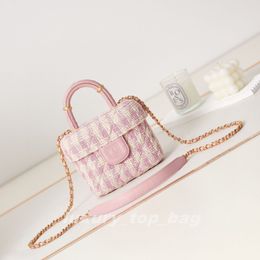 Fashion Bags 23S new Handle Makeup Bag Retro tweed Macaron box Shoulder chain tote