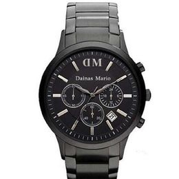 2017 Mens Fashion Classic Chronograph Gunmetal Ion Steel Black Men's Watch AR2453 ar2460 ar2461 original box308n