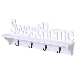 Sweet Home Wall Mounted Rack Door Hanger Hook Storage for Coat Hat Clothes Key White 211102238Y