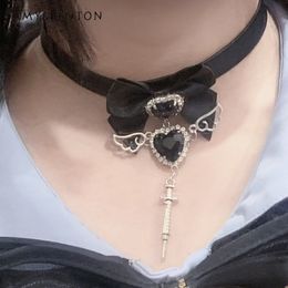 Chokers Bowknot Cute Lolita Accessories Necklace Ladies Hand-Made Collar Mine Series Sweet Necklace Women's Collares Para Mujer 230921