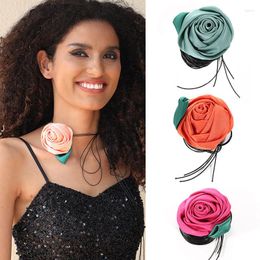 Chains 2023 Summer Fabric Rose Choker Necklace Jewellery Wholesale