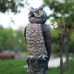 Plastic Owl with Spring Hand Moving Shake Shaking for Scare Birds Pest Control in Garden Outdoor Parking The Tool Decorection