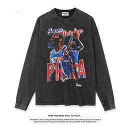 2022 Autumn/winter New Harden American Washed Old Long Sleeve T-shirt High Street Pure Cotton Round Neck Fashionqhwr