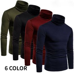 Mens Sweaters Casual Fashion Basic Slim Fit Turtleneck Pullover Male Long Sleeve T Shirt 230921