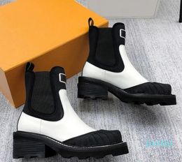 Women Beaubourg Ankle Boots Classic Chelsea Boot Designer Martin Boots Rubber Tip Motorcycle Booties Platform Sole Slip-on Ecru Khaki Black