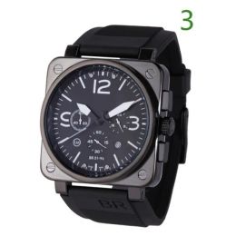 2023 New Mens BR Wristwatches Quartz Watch Bell Brown Leather Black Rubber Strap Ross 6 Han 654