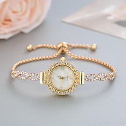 Wristwatches Fashion Small Dial Rose Gold Women Watches Luxury Alloy Strap Ladies Bracelet Watch Relogio Feminino Quartz For Girl