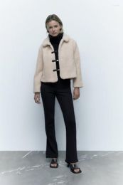 Women's Jackets Women Long Sleeve Button Up Windbreaker Plus Size Winter Loose Short Coat Outerwear Warm Fluffy Streetwear
