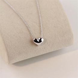 Designer Jewelry Women Heart Necklace Rose gold Silver Love pendant Necklaces ins fashion Choker clavicle chain Bijoux257d