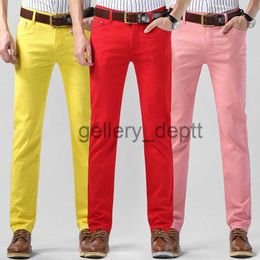 Men's Jeans Mens Coloured Jeans Stretch Straight Jeans Men Fashion Casual Slim Fit Denim Trousers Male Red Yellow Hip Hop Pants Male Brand J230922