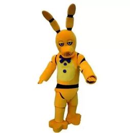 Mascot Costumes Halloween Five Nights at Freddy's Toy Creepy Yellow Bunny Mascot Costume Walking Halloween Suit Large Event Costume Suit Party Dress