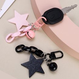 Keychains Glitter Stars Acrylic Keychain Bell Pendant Keyring For Girls Backpack Charm Headphone Case Accessorie Creative Friendship Gifts