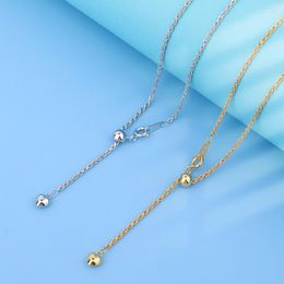 Chains 925 Sterling Silver Gold-Plated Twisted Rope Power Chain Korean Simple Temperament Fashion Adjustable