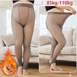 Women s Leggings Large Size Winter Warm Women Skin Effect Thermal Tights Pantyhose High Waist Fleece Lined Stockings 230922