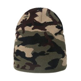 Winter Warm Knitting Beanie Hat Men's Slouchy Camouflage Beanie Unisex Winter Warm Cotton Camo Knitted Ski Caps Outdoor Warm q177