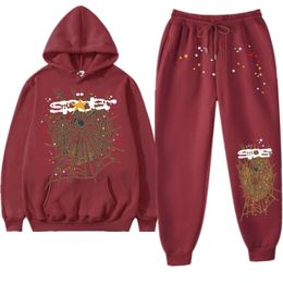 Hop Men's Hip Pullover Sweatshirt Tracksuits Y2k Sp5der Sweater Hoodie Set Women Tracksuit Sweatshirts Spider Web Printed Sports Suit Tolp