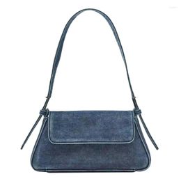 Evening Bags Women's Gold Silver Patent Leather Shoulder Bag Brand Design Ladies Simple Underarm Denim Blue Armpit Clutches