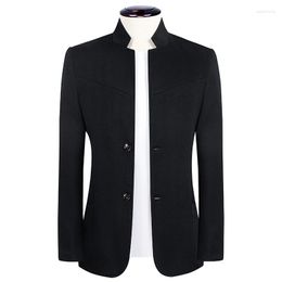 Men's Suits 2023high-end Casual Blazer Fashion Suit Jacket Men Repair Gas Trend High-end Collar Zhongshan Middle-aged Business Tops