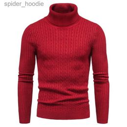 Men's Sweaters Brand Clothing Autumn Winter Men Sweater Man Turtleneck Solid Color Casual Sweater Men's Slim Fit Brand Knitted Pullovers S-2XL L230922