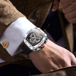 Wristwatches Luxury Men Watch ONOLA Fashion Fully Automatic Mechanical Watches Man Unique Design Waterproof Tape Wristwatch