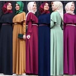 New Personality Cape-style abaya turkish women clothing muslim dress Islamic Cocktail ladies Long Sleeve Vintage Maxi Dresses duba287C