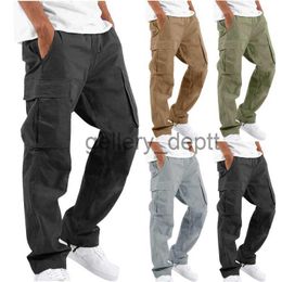 Men's Pants High street retro casual large pocket overalls men's and women's new summer high waist loose straight tube draped wide leg pants J230922