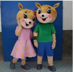 Factory direct sale Custom Made Sika Deer Couple Mascot Costume Walking Halloween Suit Large Event Costume Suit Party dress