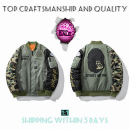 Мужские куртки Top Craftsmanship Shark мужское дизайнерское пальто Star Spots Varsity кобрендинг Стилист Стиль милитари Камуфляжная куртка B269H