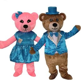 Halloween Cute Teddy Bear Mascot Costume High Quality Cartoon Character Outfits Suit Unisex Adults Outfit Birthday Christmas Carnival Fancy Dress
