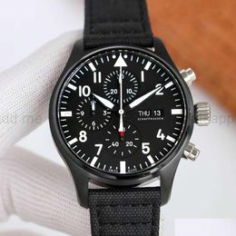 Man Watch Pilot Fly Matic Mechanical Timer Movement Synchronous Original Anti-Vertigo Blue Coated High-Quality Drop Delivery