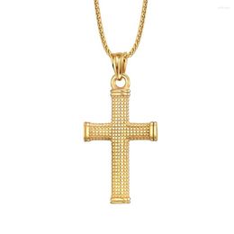 Pendant Necklaces 2023 Men's Stainless Steel Cross Necklace For Men Simple Punk Hip Hop Jewellery Gift