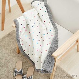 Blankets Swaddling 75*100cm Baby Stamping Flannel Cotton Blanket Double Layer Baby Winter Blanket Swaddle Wrap Bedding