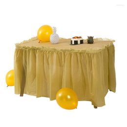 Table Skirt Disposable Party Oil Resistant PE Plastic 75x430CM Cover For Happy Birthday Wedding Festival Decoration