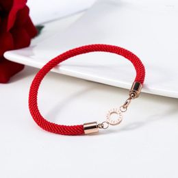 Strand JeeMango Chinese Style Vintage Charm Bracelet Jewellery Titanium Steel Red Rope Beloved Bracelets For Women JB18149