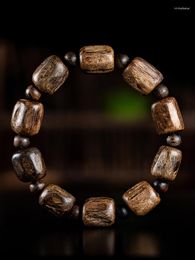 Strand Natural Brunei Black Oil Old Materials With Shape Eaglewood Bracelet Female Prayer Beads For Men Submerged Barrel