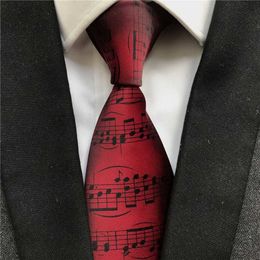 Bow Ties Burgundy Wine Color Music Notation Necktie Ceremony Happy Anniversary Wedding Party Ties Cravat for Musician Concert 230922