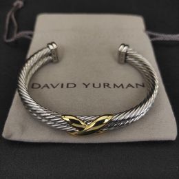 Bangle David Yurma X 10MM Bracelet for Women High Quality Station Cable Cross Collection Vintage Ethnic Loop Hoop Punk Jewelry Band 230922