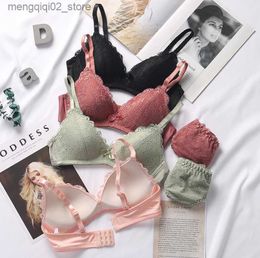 Bras Sets Women Briefs Female Intimates Lace Bra Sets Seamless Underwear Plus Size Sexy Panties Lingerie Padded Bralette Ultrathin ABC Bra Q230922