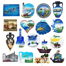 Fridge Magnets Europe 3D Cyprus Flavour Magnet Tourist Souvenirs Refrigerator Magnetic Stickers Travel collection Gift 230921