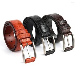 Belts Fashionable Men'S Leather Belt With Stone Pattern Waist Seal Korean Version Business Casual Youth Needle Buckle A3111