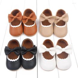 First Walkers Baby Casual Shoes Infant Toddler Bowknot Non-slip Rubber Soft-Sole Flat Born Princess Bow Decor Mary Janes