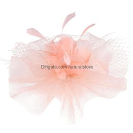 Bandanas Cocktail Party Hat Tea Accessories Women Flapper Womens Hats Top Hair Fascinators Artificial Feathers Bride Drop Delivery Fas Dha2O