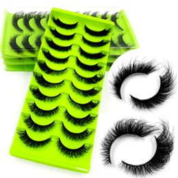 False Eyelashes 10pairs Manga Lashes Cat eye Eyelashes 3D Natural False Lashes Fluffy Soft Cross Wispy Natural Eyelash Extension Makeup 230922