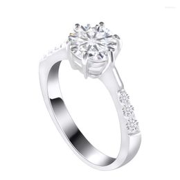 Wedding Rings Engagement Ring 6 Hearts And Arrows 1 Carat CZ Zircon For Women Jewellery