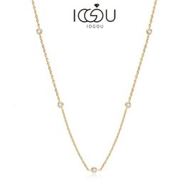 Pendant Necklaces IOGOU Choker 925 Sterling Silver Round 25mm D Colour Necklace for Women 14k Gold Certificate Gift 162 inch 230922