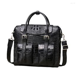 Briefcases 2023 Alligator Laptop Bags Cow Genuine Leather Men's Briefcase Male Handbags Men Messenger 12 Inch Computer Bag