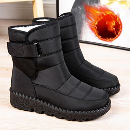 Piattaforma invernali non 355 slittamento impermeabile per donne stivali da caviglia caldi scarpe imbottite di cotone botas de mujer 230923 69449 89612 66787