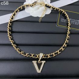 Boutique Love Letter Necklaces Black Luxury Gold Plated Chain Pendant Necklace 925 Silver High Quality Gift crystal Necklace Designer Brand Charm Jewelry