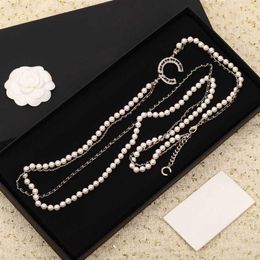 2022 Luxury quality long chain sweater pendant necklace with nature shell beads and genuine leather for women wedding Jewellery gift354d